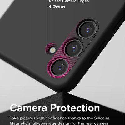 Husa pentru Samsung Galaxy S24 - Ringke Silicone Magnetic - Black - 7