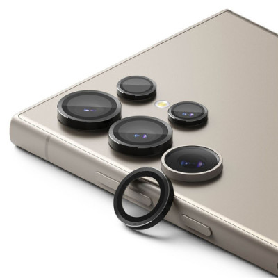 Folie Camera pentru Samsung Galaxy S24 Ultra - Ringke Camera Lens Frame Glass - Black - 1