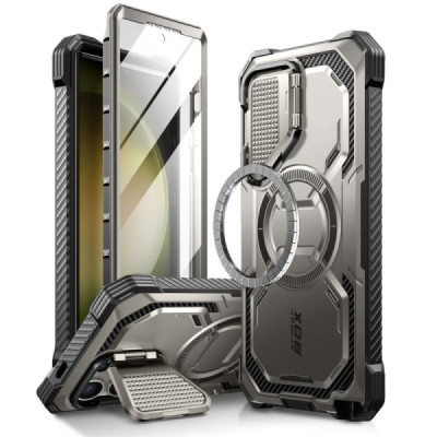 Husa pentru Samsung Galaxy S24 Ultra + Folie - I-Blason Armorbox MagSafe - Titan Gray - 1