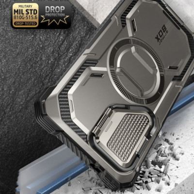 Husa pentru Samsung Galaxy S24 Ultra + Folie - I-Blason Armorbox MagSafe - Titan Gray - 4